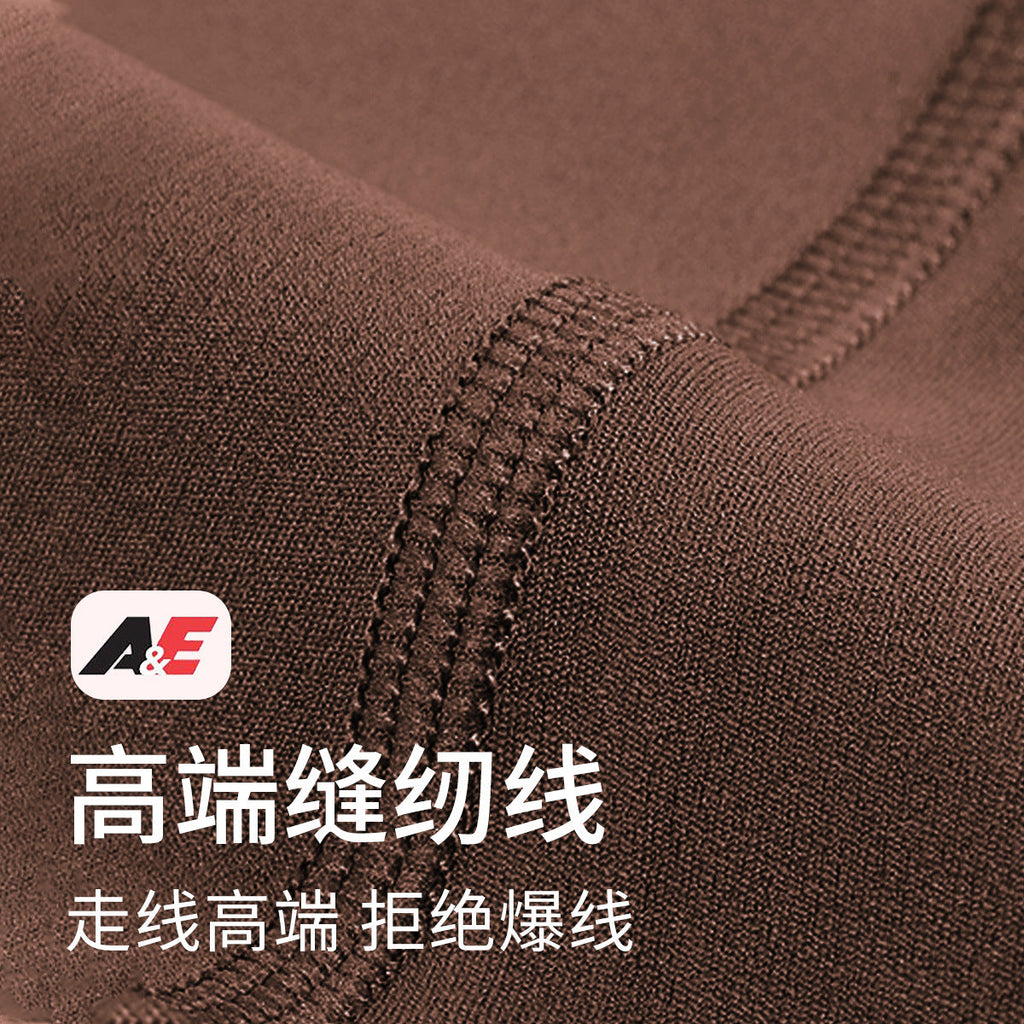 lulu磨毛瑜伽三分裤女高腰提臀健身骑行短裤速干外穿运动紧身短裤