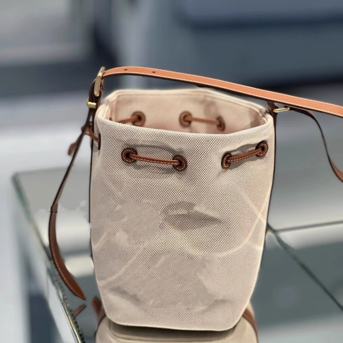 24新款缪家M帆布公文包托特包tote保龄球包手提大容量女士缪同款