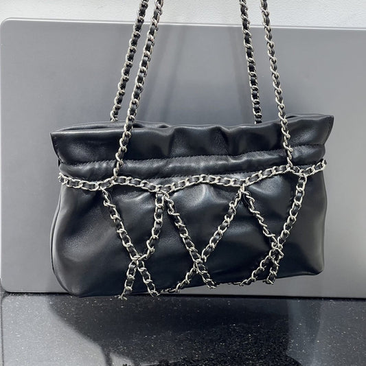 小香风菱格链条包包女2024冬季新款摩登轻奢名媛高级感单肩斜挎包