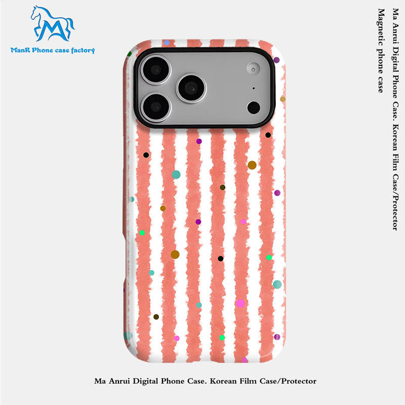 个性创意波点条纹菲林二合一适用苹果17pro手机壳iPhone16防摔套