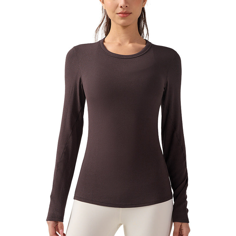 Nulr圆领长袖女裸感贴合健身T恤透气速干抗菌瑜伽服显瘦运动上衣