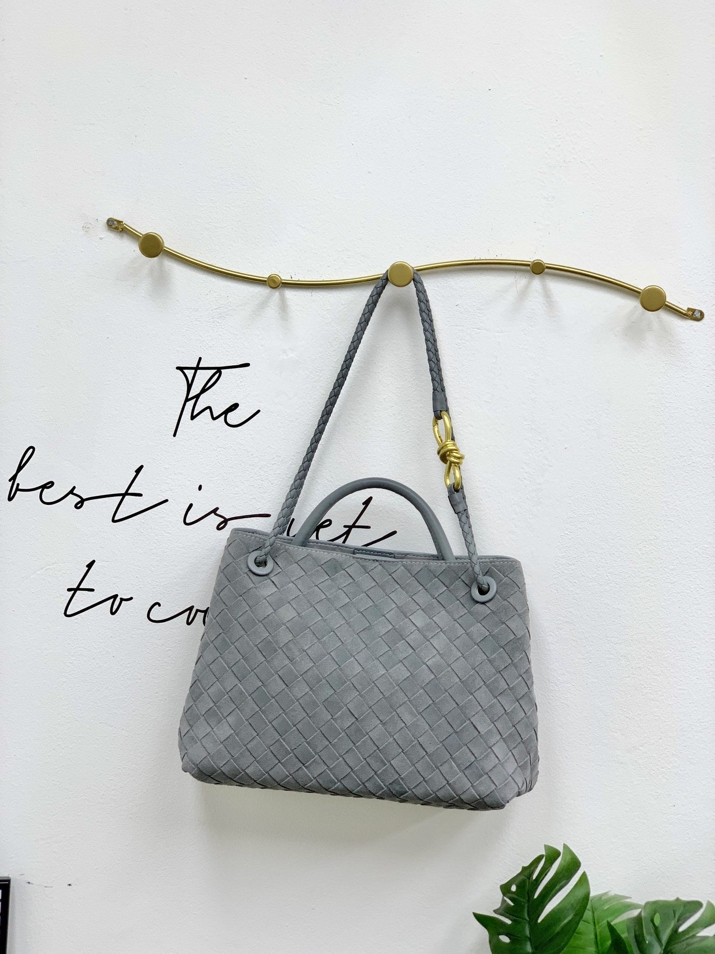 2024新款麂皮绒高级编织蝴蝶结金属绳扣手提斜挎单肩腋下工厂直销