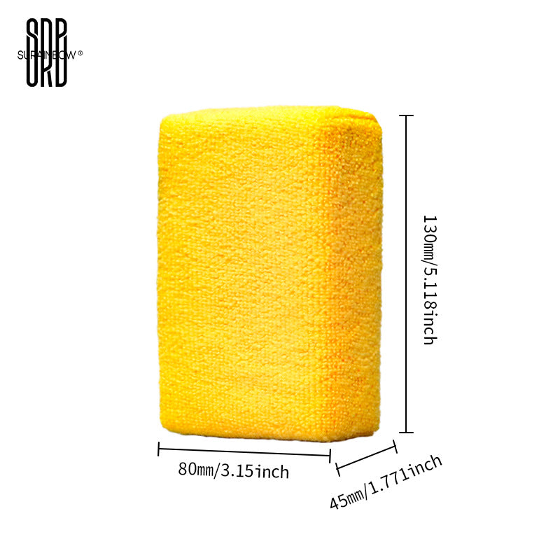 跨境专供汽车沙发真皮椅仪表上光超细纤维海绵块抛光清洁洗车海绵