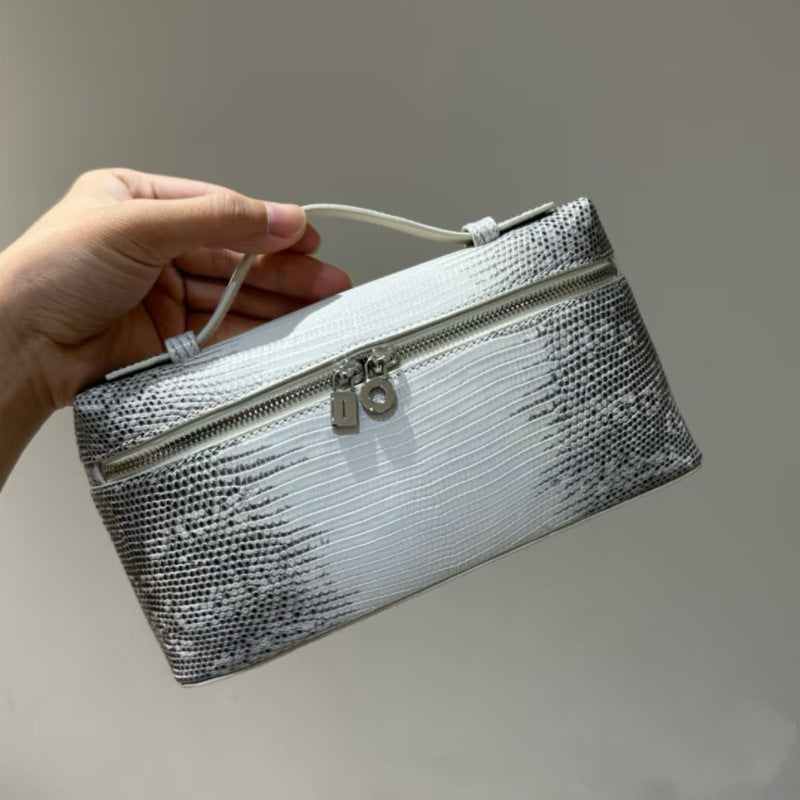 LP19饭盒包真皮鸵鸟纹GIGI同款化妆包手提包斜跨单肩女包时尚简约