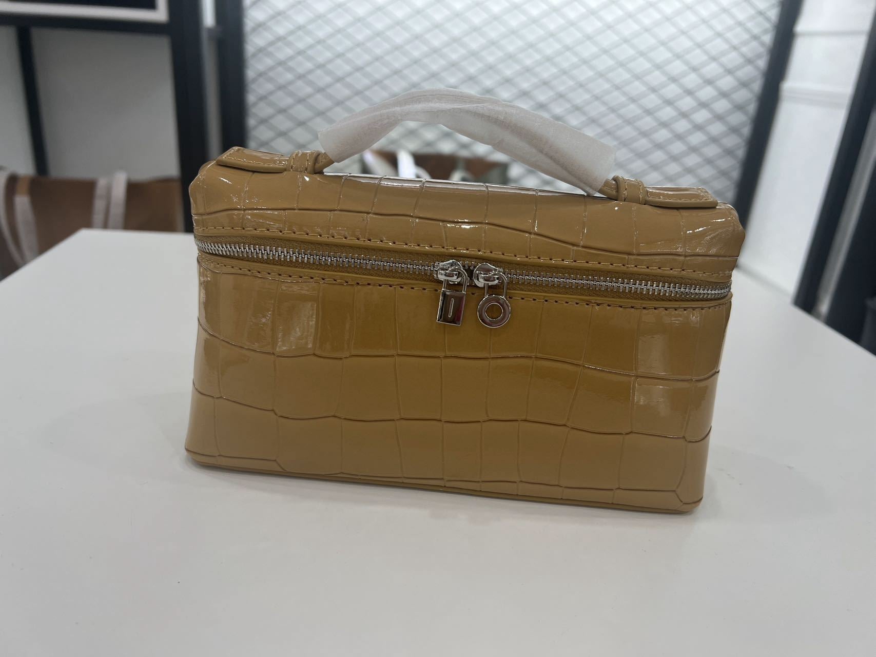 跨境LP饭盒包lp19盒子包真皮女包gigi同款piana手提单肩斜跨包女