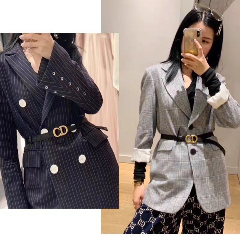 新款CD字母女士真牛皮皮带潮流百搭时尚ins风装饰牛仔腰带女款