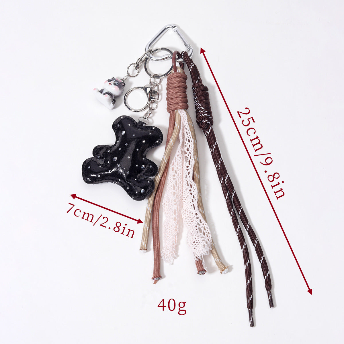 量大价优PU皮革充棉钻皮小熊树脂小猫咪织带包包挂件挂饰钥匙扣