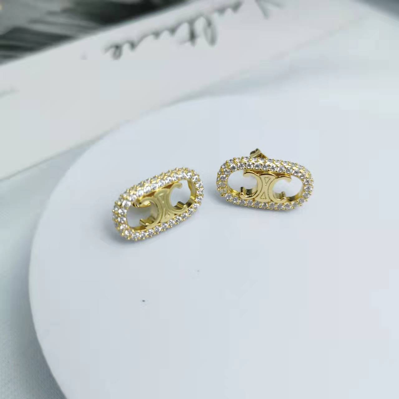 CELI家22新款镶钻凯旋门耳钉女手链高级感个性气质耳环