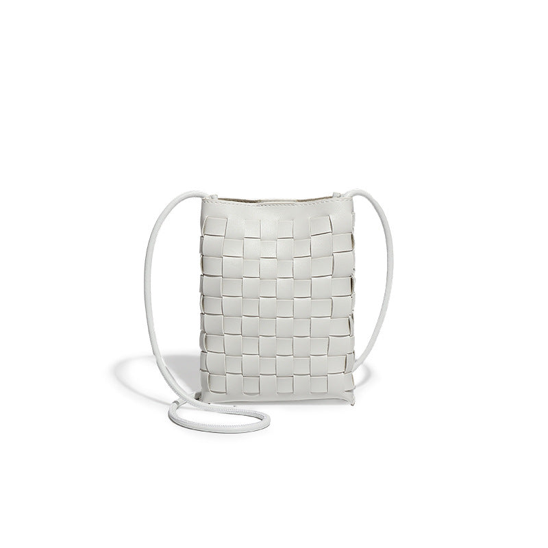 2025新款手机包包女外贸复古时尚手工编织包欧美简约百搭单肩斜跨