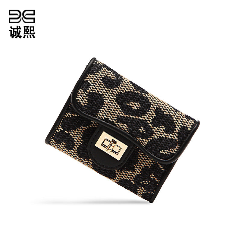 短款风琴卡包女豹纹多卡位证件精致小包大容量小众卡套批发名片包