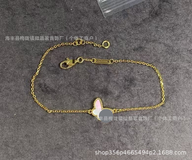 梵家高版桃心红玉髓项链小红心锁骨链时尚小而精致高品质厂家直销