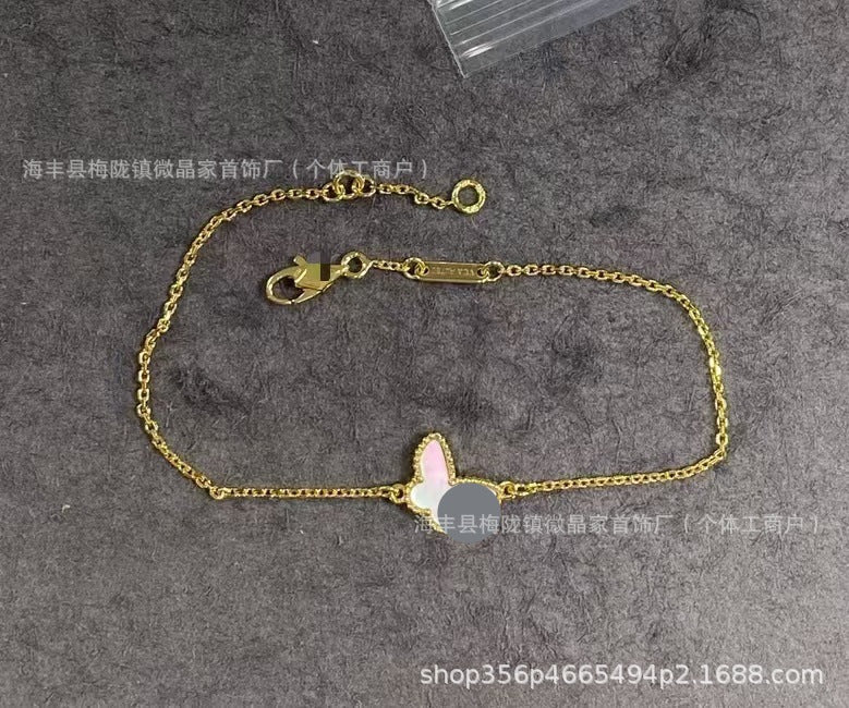 梵家高版桃心红玉髓项链小红心锁骨链时尚小而精致高品质厂家直销