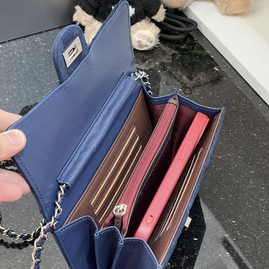真皮磨砂菱格小香风链条小包包美拉德色百搭斜挎包零钱包手拿包潮
