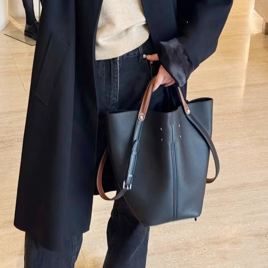 25ss托特包DRESSAGE头层牛皮单肩手提包腋下盛装舞步秀款水桶包