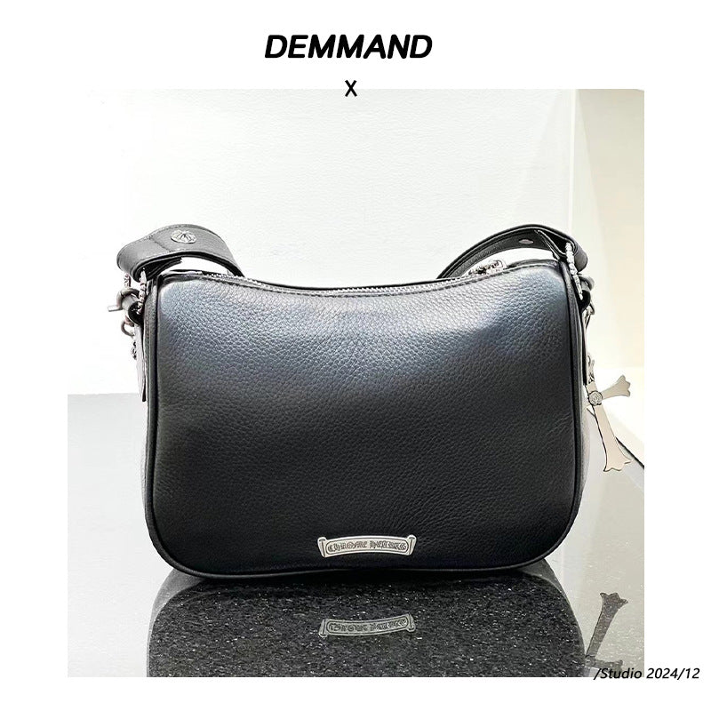 2024春季真皮鸡块包宝剑十字架链条小众腋下包个性时尚单肩包包女