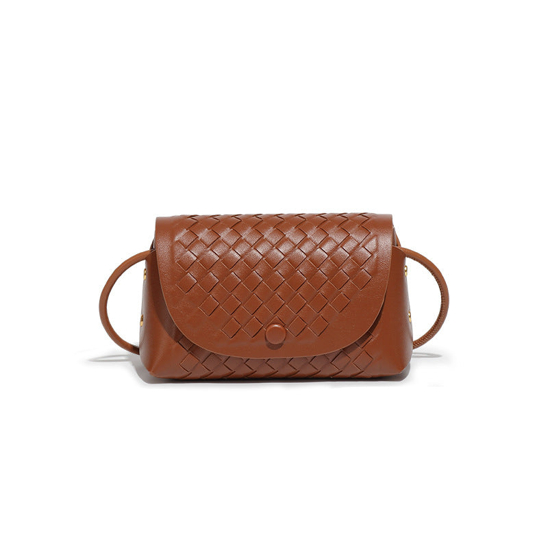 通勤百搭质感小包包清新时尚潮流手工编织包小众复古单肩斜跨女包