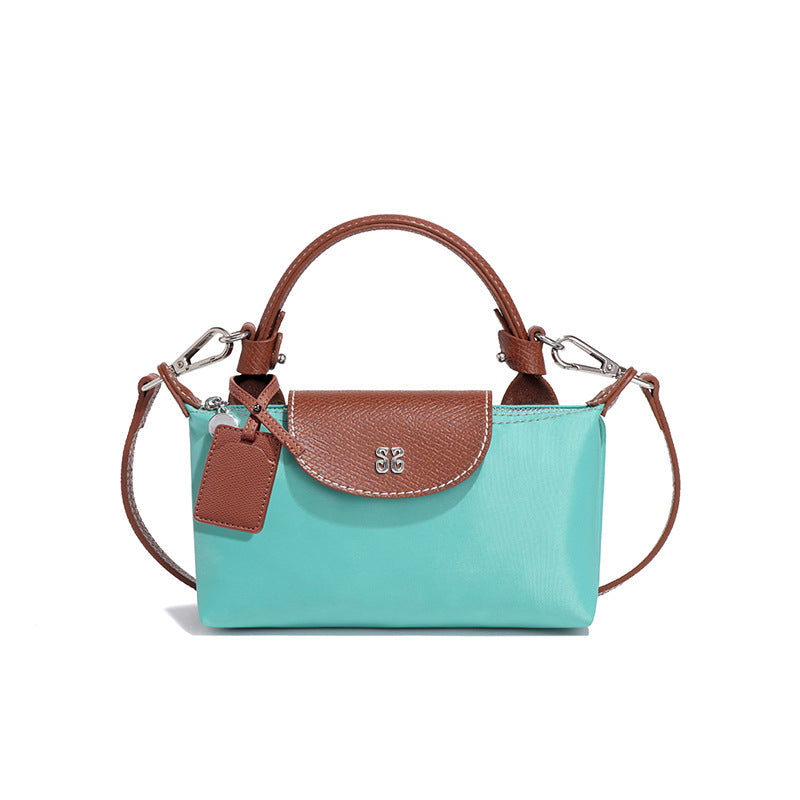 设计感女包百搭斜挎包小众迷你可爱饺子包时尚潮流拼色手提单肩包