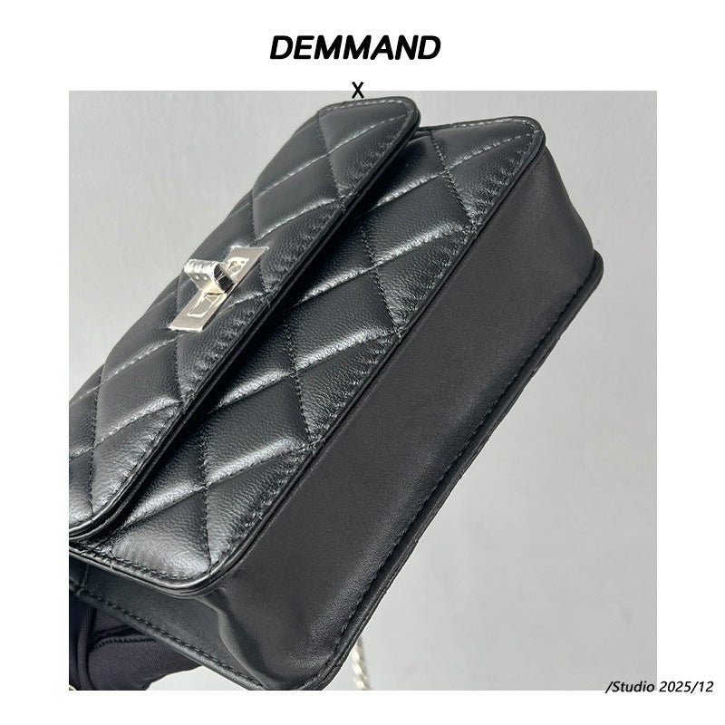 工厂直销小香风包包女2025新款小挎包迷你小香风菱格链条包银色包