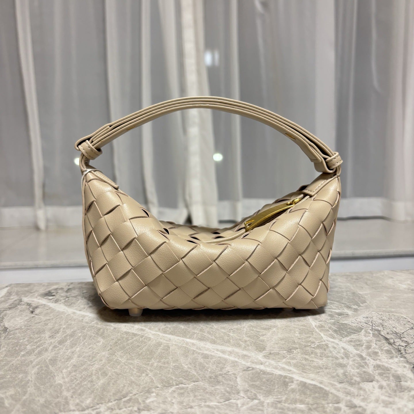 2025春季新款编织真皮手拎饭盒包小众设计简约跨境单肩斜挎女包包