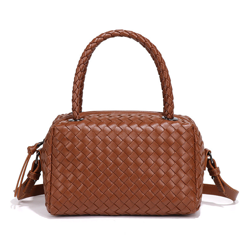 跨境欧时尚百搭手工编织包手提枕头包吐司包2024新款斜挎化妆包