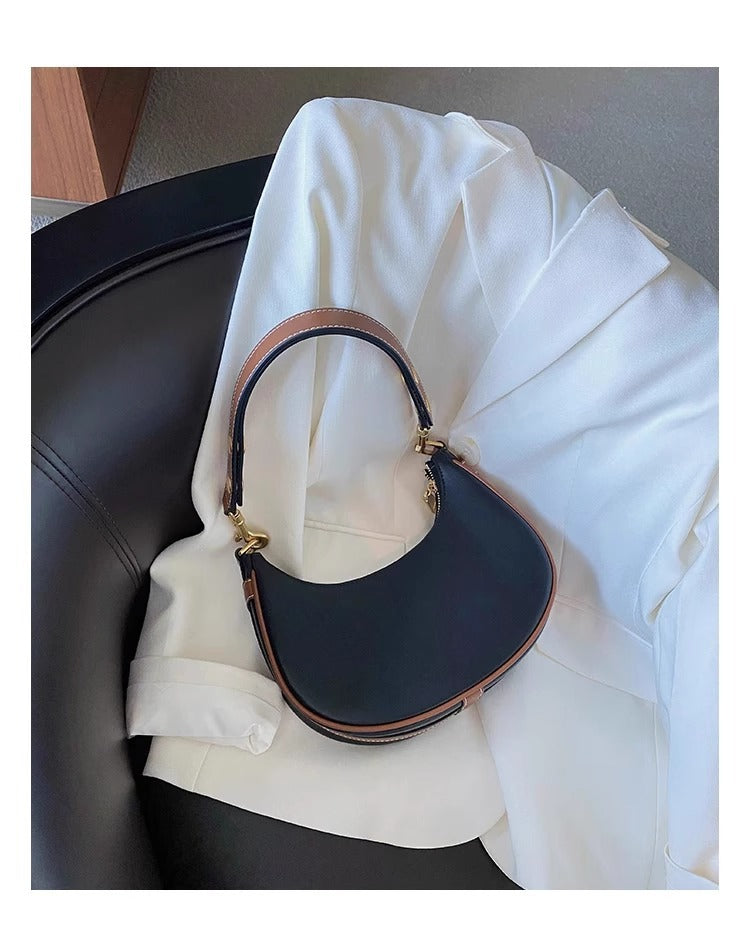 腋下包女真皮半月马鞍包手提包2024新款小众高级感牛皮单肩斜挎包