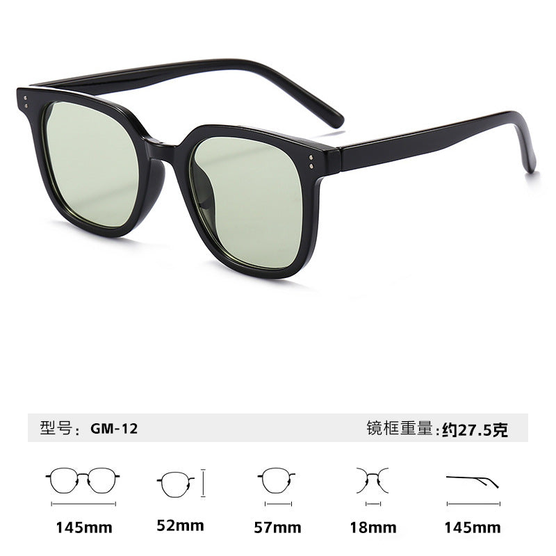 2025新款gm墨镜百搭显瘦高级感时尚圆框出街防晒太阳眼镜男女同款