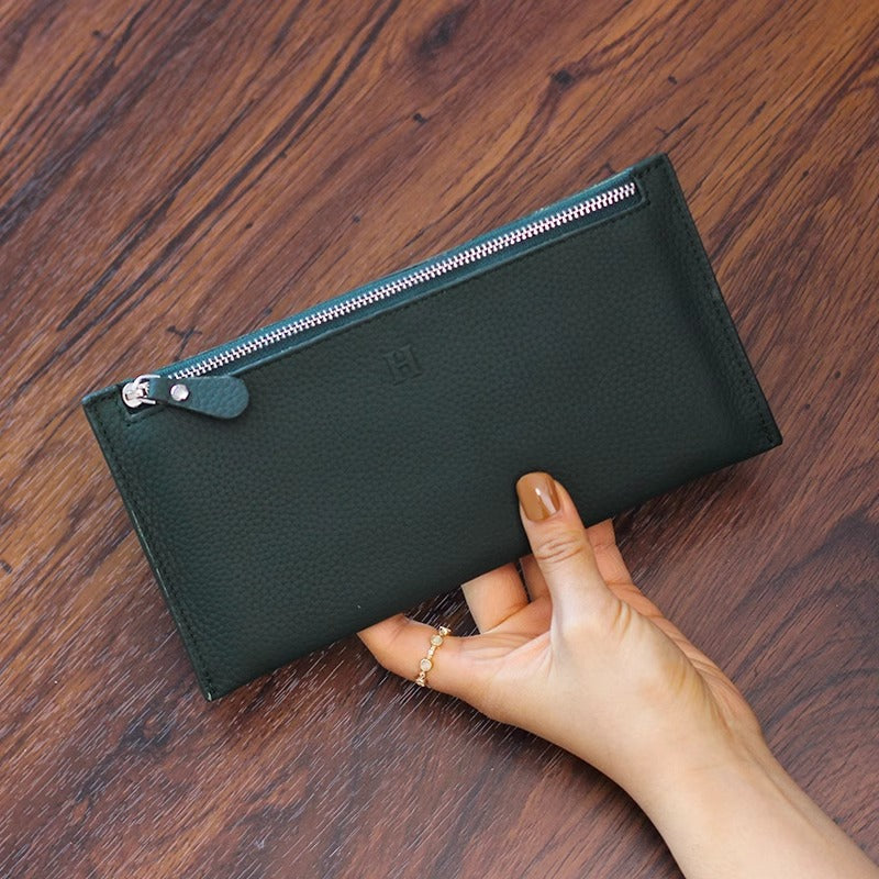 超薄真皮钱包女士2024新款高档头层牛皮手拿手机包卡包精致零钱包
