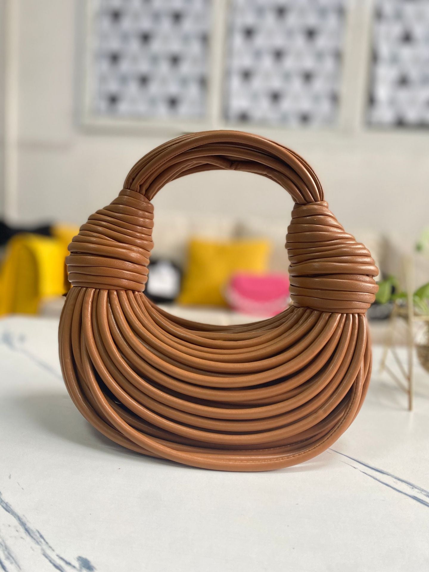 面条包手工编织绳结包小众设计打结拉面包面条包饺子云朵手提手拎