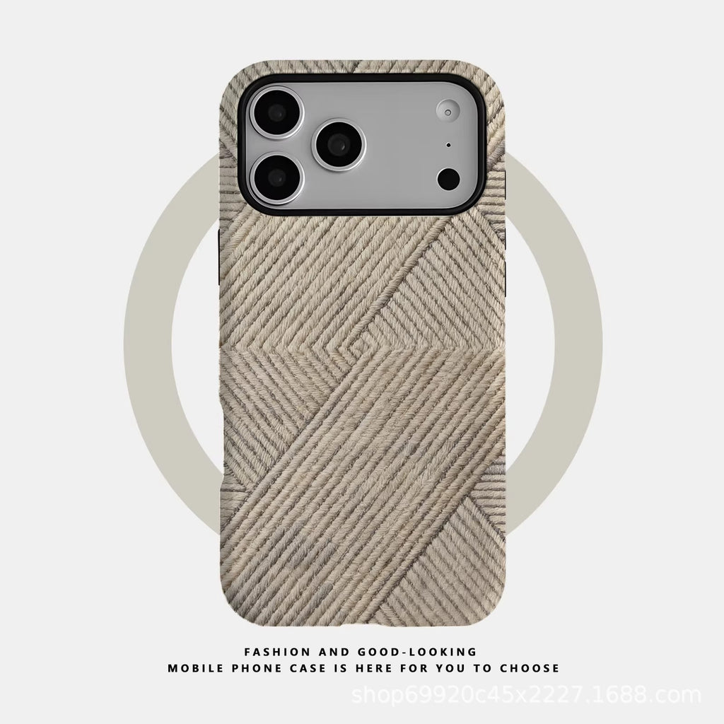 跨境爆款条纹纹理适用苹果17Promax手机壳iPhone16磁吸15菲林壳14
