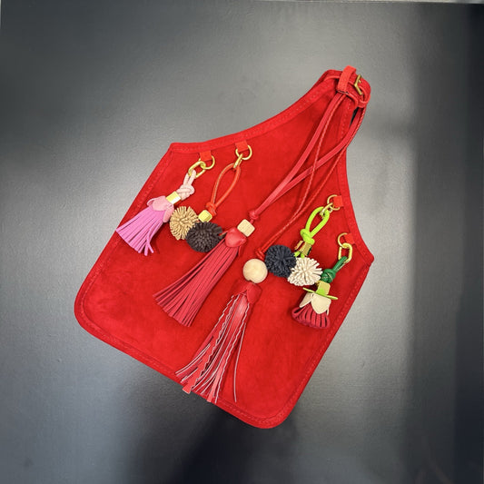 包包女2025新品网红撞色牛皮小众设计流苏手拎包简约时尚手提包潮