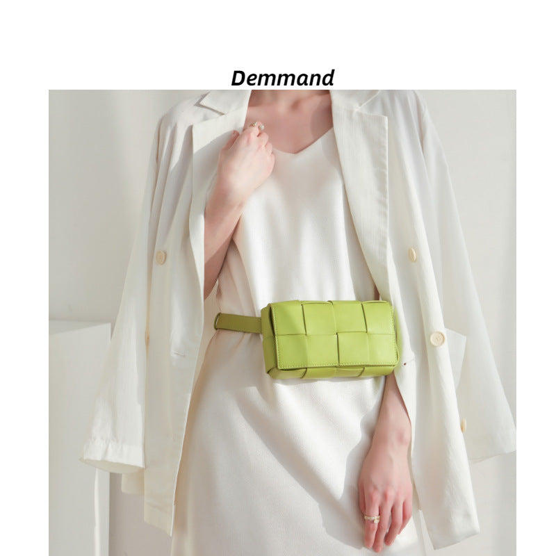 编织斜挎包腰包2022新款潮春夏时尚小包包女包手提众百搭单肩包