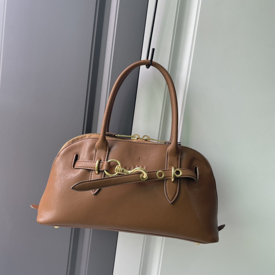 缪家秋冬新款复古美拉德百搭磨砂tote手提单肩包腋下包公文托特包