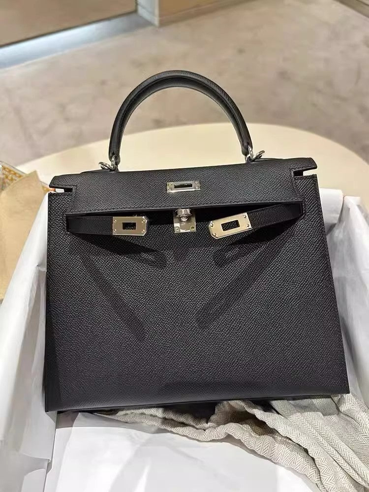 手掌纹牛皮二代凯丽包真皮女包百搭高级感mini手提包单肩斜挎小包