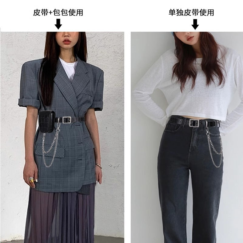 腰带女配西装链条潮ins腰包装饰连衣裙子收腰时尚百搭牛仔裤皮带