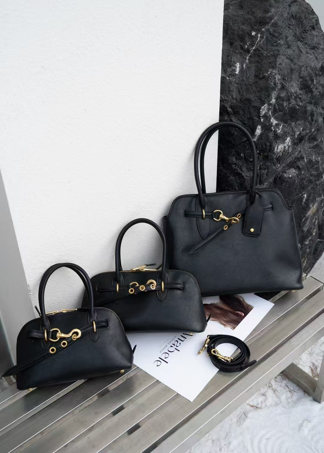 包包2024秋冬新款头层牛皮贝壳托特包大容量购物袋公文包腋下包包