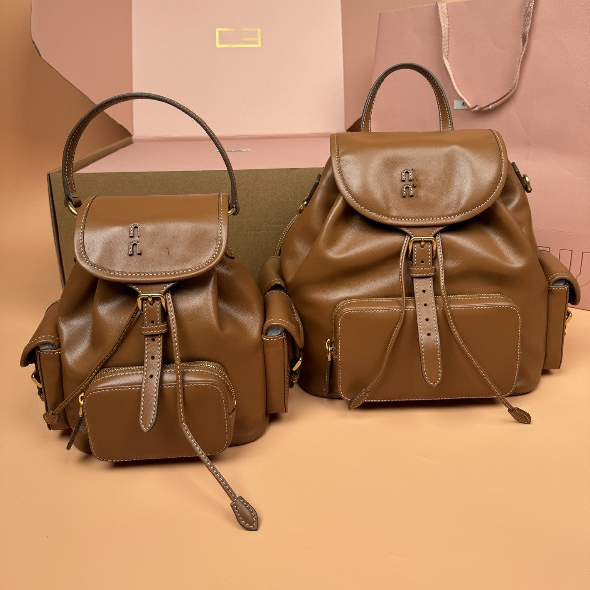 m缪家新款双肩包学院风复古背包日韩包包ins网红同款男女休闲帆布