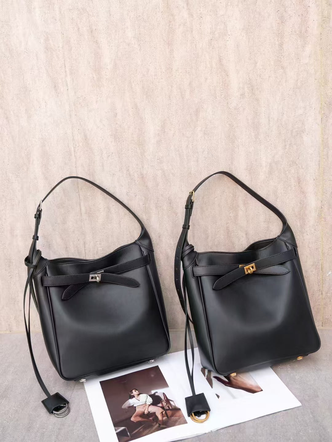 高品质B家欧货真皮女包rodeo腋下包时尚单肩横竖款hobo锁扣托特包