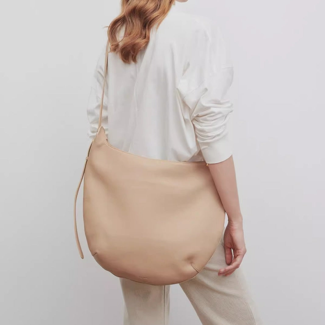 头层牛皮The 大容量Row通勤马鞍包腋下包Allie M号斜挎单肩手提包