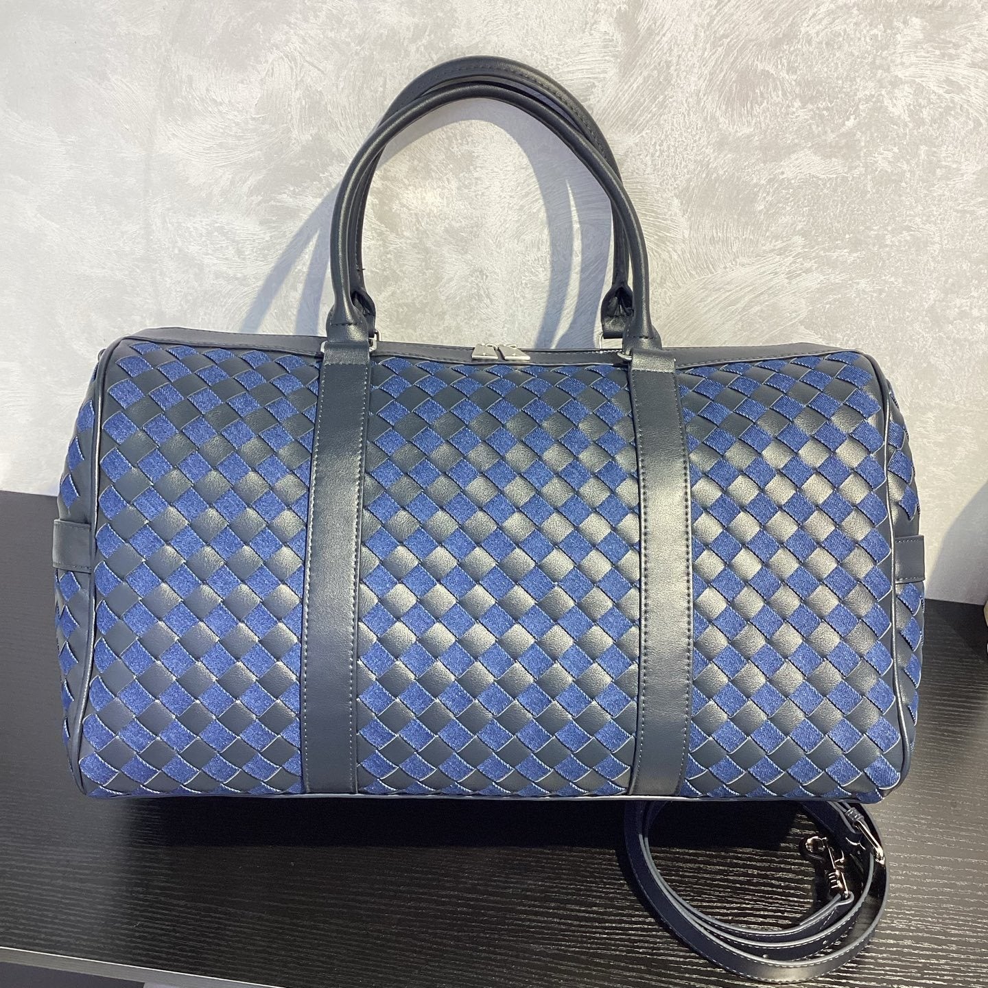 B家明星同款行李包纯手工编织行李袋大容量旅行包时尚手提斜挎包