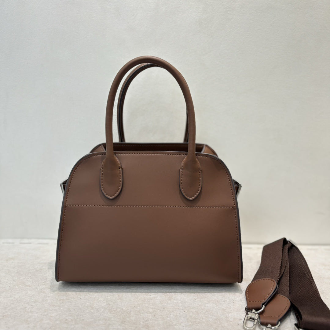 小众复古高级托特包董洁白百何同款真皮大容量通勤手提单肩托特包