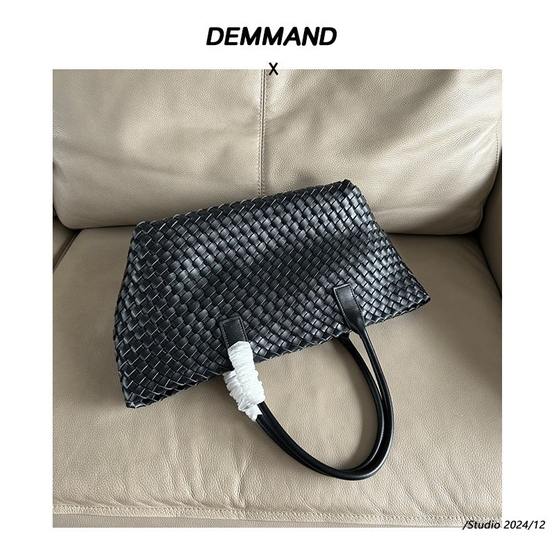 2024新款潮流时尚购物男女包编织手提单肩包菜篮子大容量托特包包