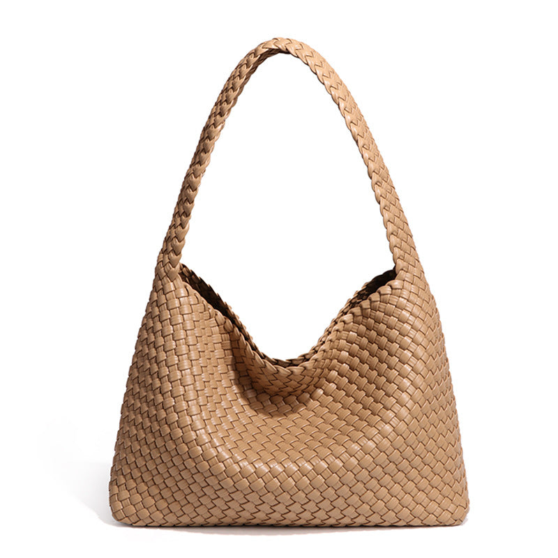 质感流行编织单肩女包潮流百搭大容量腋下包时尚简约韩版托特包包