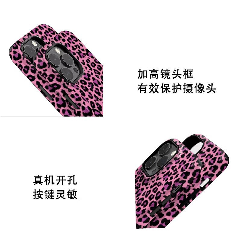跨境爆款个性豹纹适用苹果17Promax手机壳iPhone16磁吸15菲林壳14