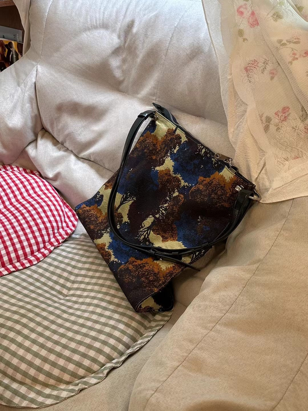 新中式国风洋气大容量包包女2024新款夏季上班通勤斜挎单肩托特包