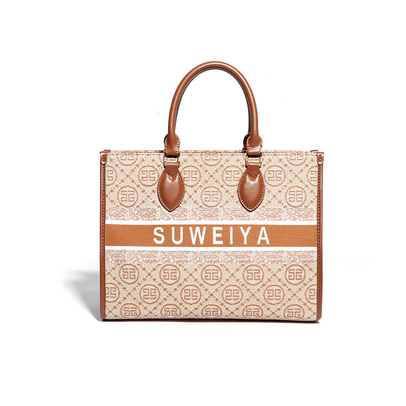 2025秋冬新款女士手提包商务通勤大容量托特包质感流行复古单肩包