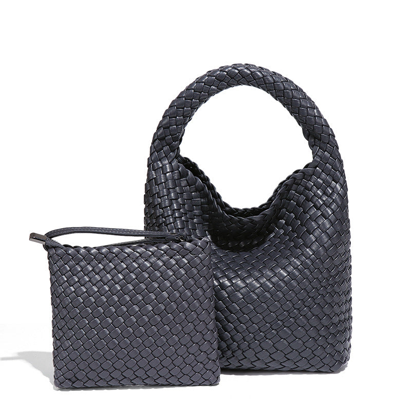 女包工厂2025新品手工编织包包女单肩斜挎腋下手提时尚子母托特包