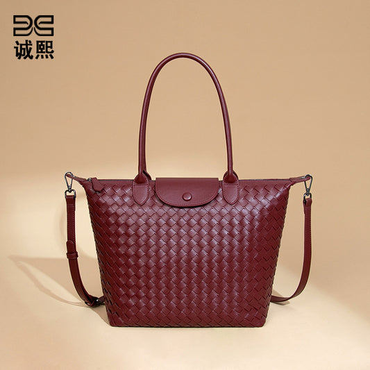 手工编织大号龙襄饺子包高级感气质手提女包百搭斜挎大容量单肩包