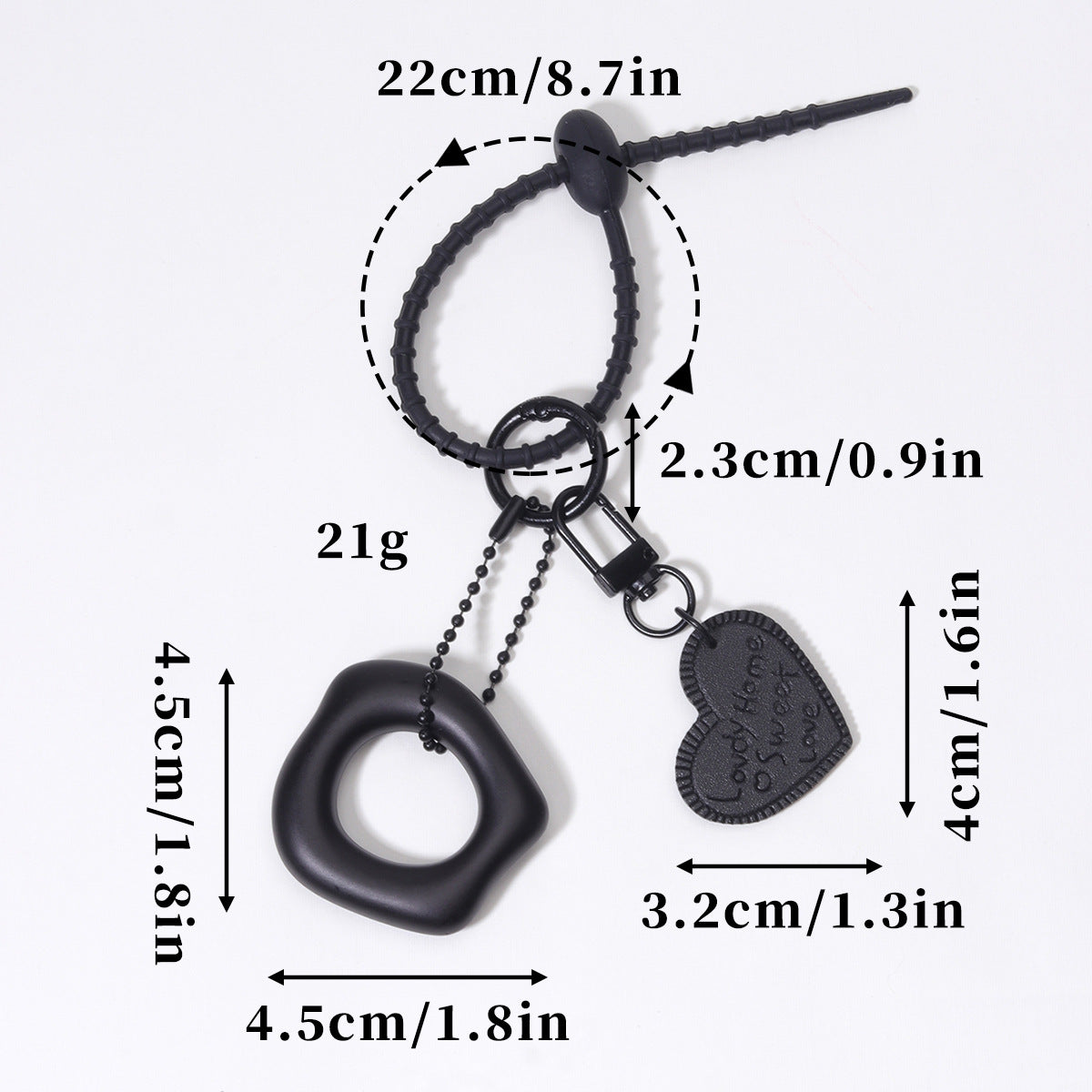 跨境热销磨砂质感亚克力包包挂件杯子挂饰挂件扎带时尚热销桃心