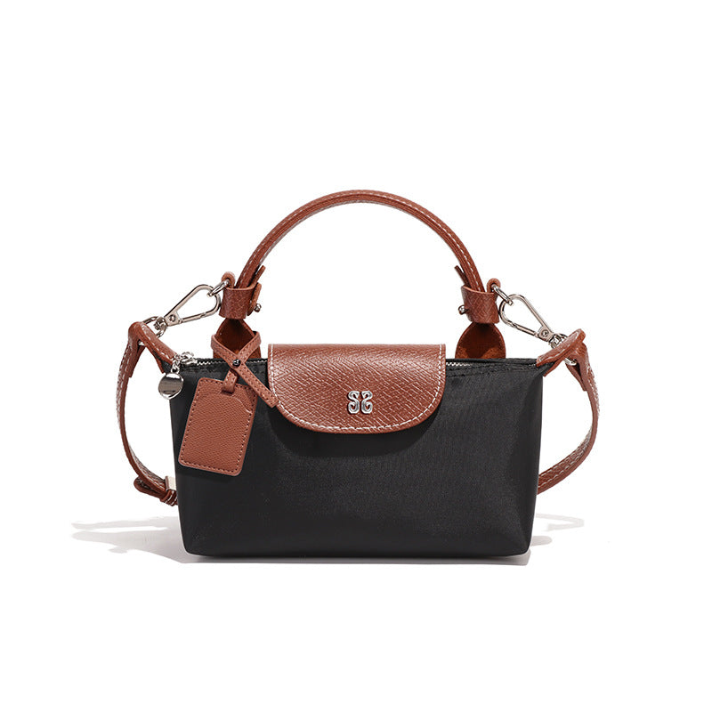 设计感女包百搭斜挎包小众迷你可爱饺子包时尚潮流拼色手提单肩包