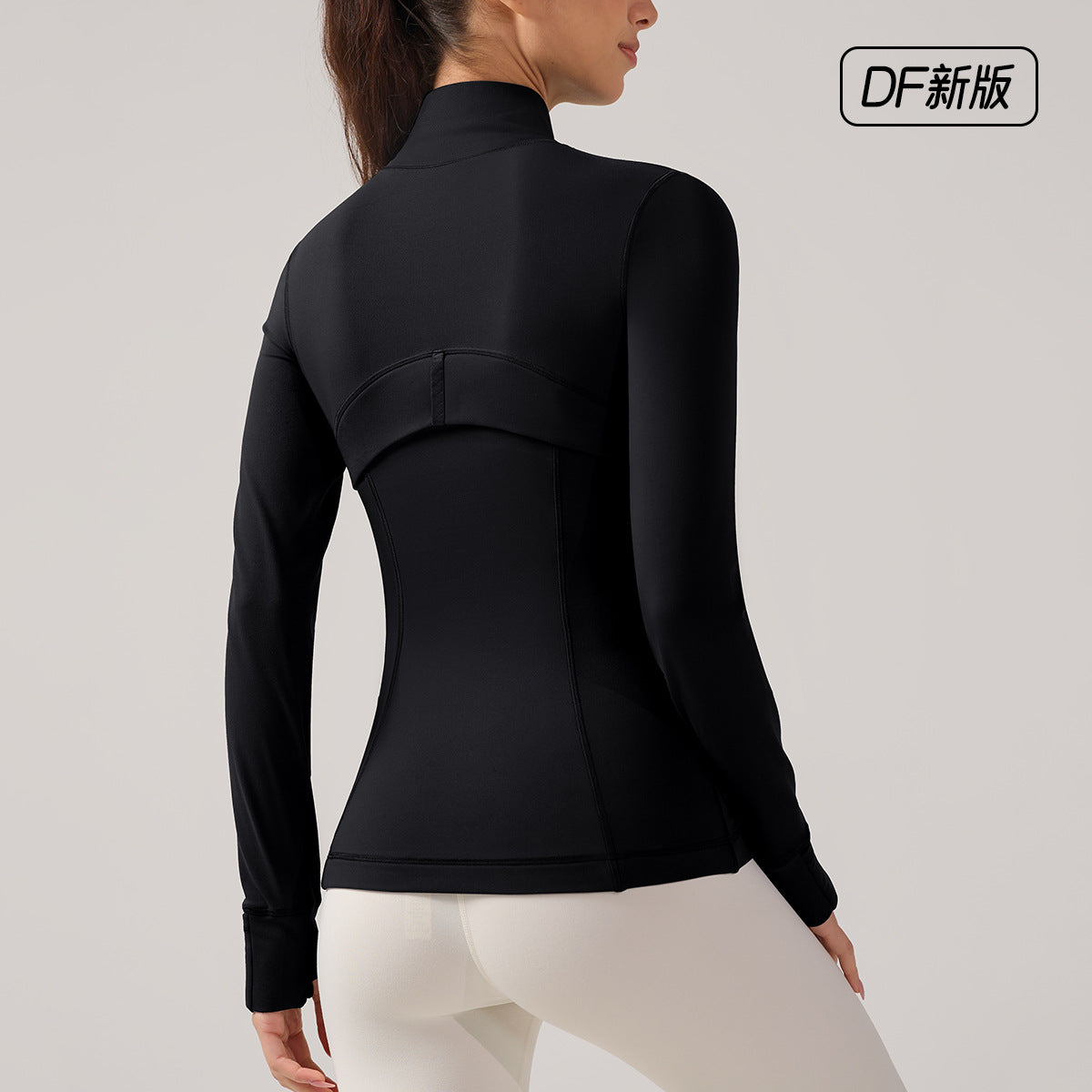 lulu瑜伽服女立领拉链跑步长袖健身运动上衣裸感磨毛弹力修身外套